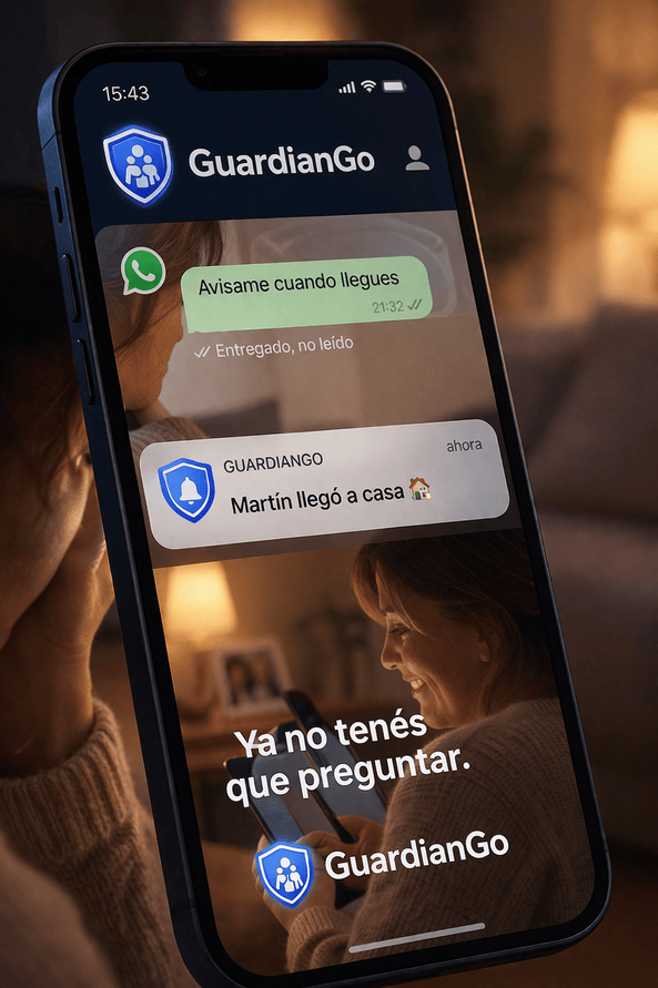 GuardianGo aviso de llegada